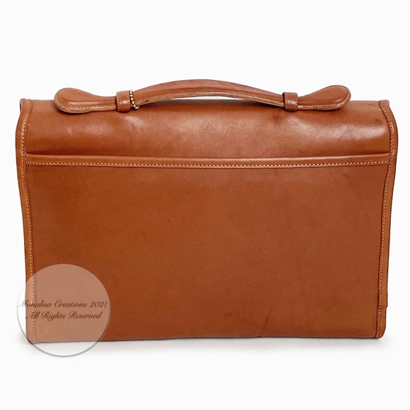 Coach Avenue Bag Crossbody Portfolio Brief #9886 British Tan Leather Vintage - Picture 9 of 14